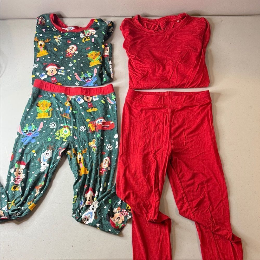 Little Sleepies Kids Pajama Set - Red and Green
